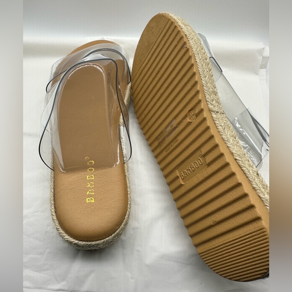 Bamboo: Transparent 2- Strap Espadrille Slides | Size 8.5 (w/o box) - Picture 3 of 5